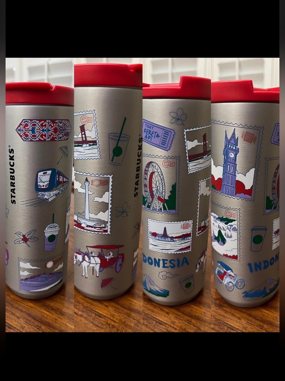 Starbucks Tumbler Indonesia Independence Day Special Landmark Edition Red Top